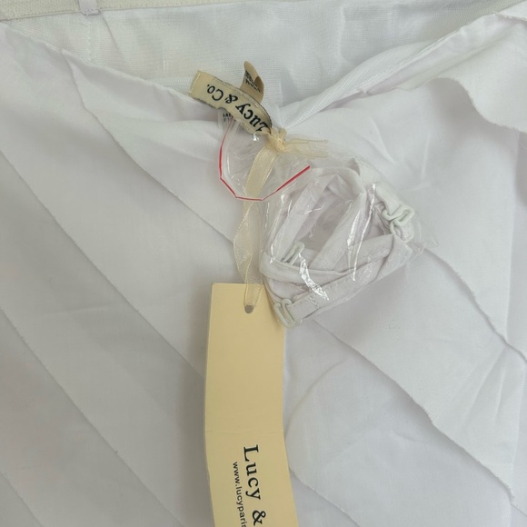 NWT Lucy Paris Strapless White Layered Ruffle Mini Dress Medium - Picture 5 of 5